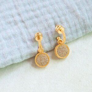 Julie Vos Fleur-de-Lis Gold Earrings Pavé Cubic Zirconia